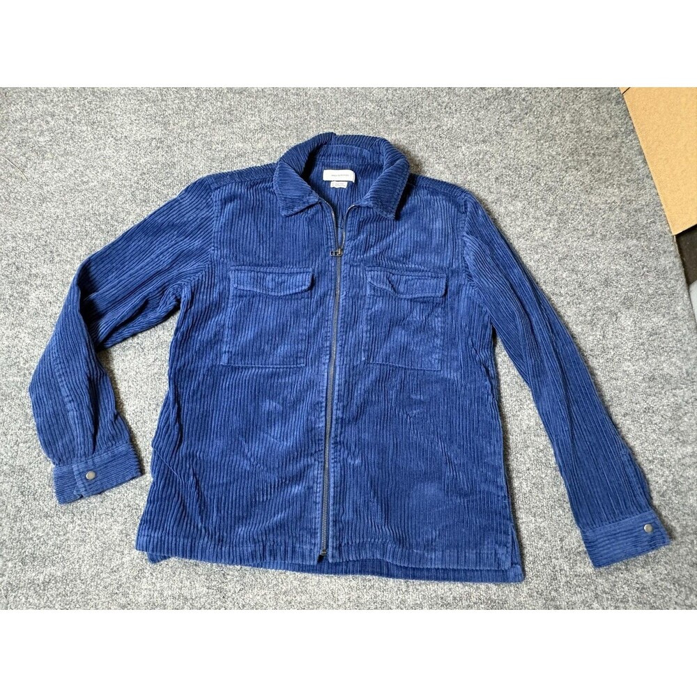 Urban Outfitters Jacket Mens M Blue Corduroy Full Zip Military Cotton Casual